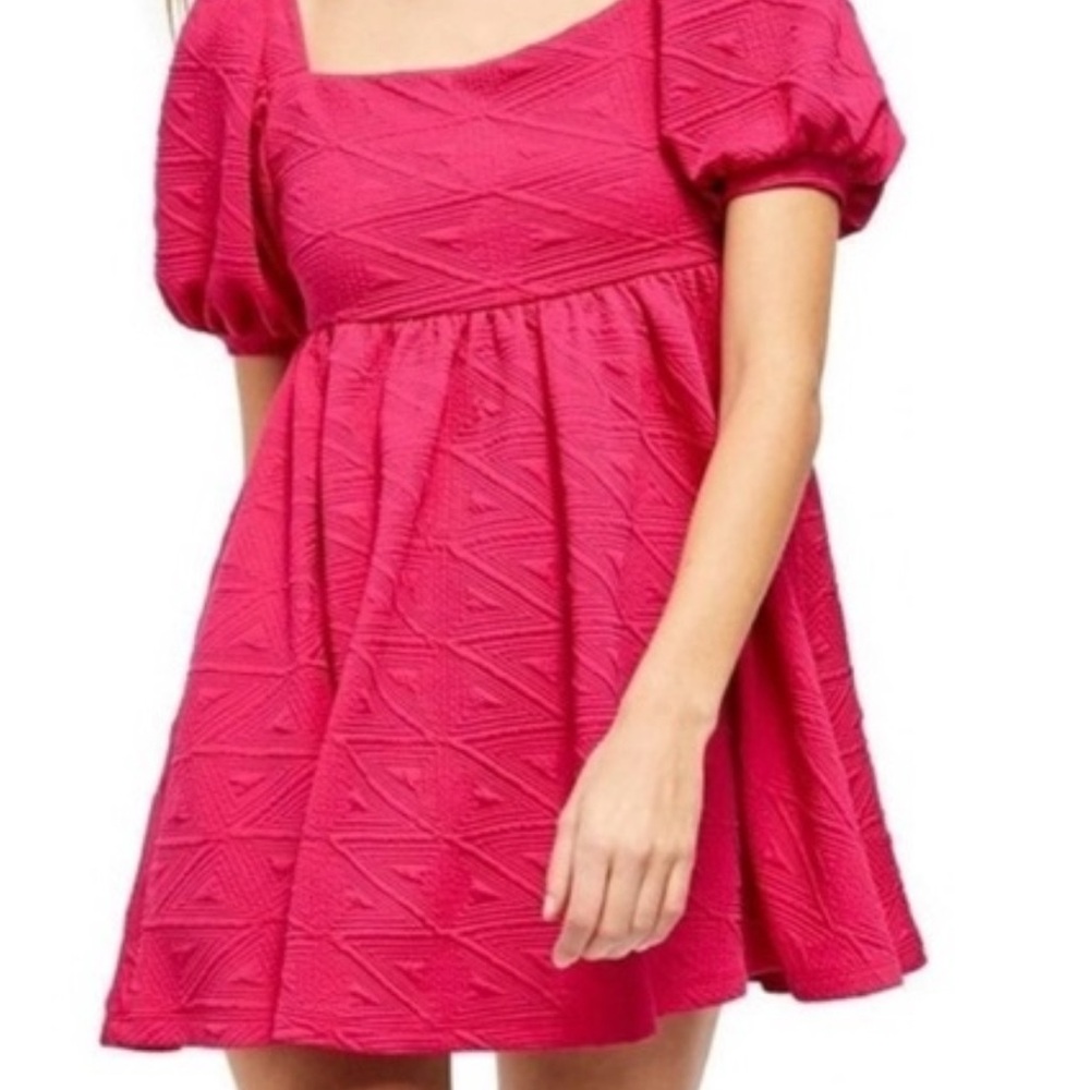 Free People Pink Puff Sleeve Sundress